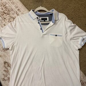 Ted Baker White Polo with Blue Trim